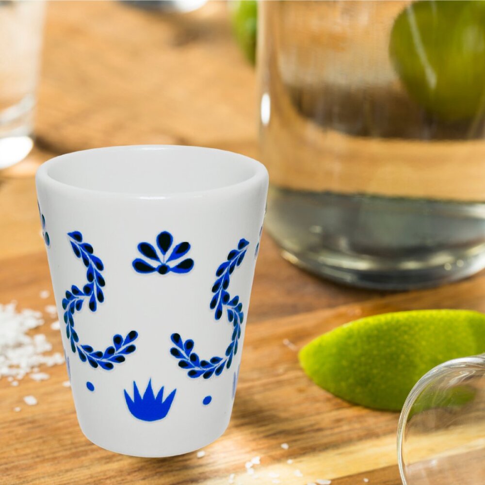 Clase Azul Style Tequila Shot Glasses – Set of 4 – Ceramic – No Bottle - Picture 6 of 8